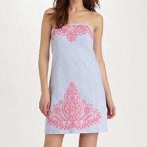 Lilly Pulitzer Strapless Seersucker Bowen Dress